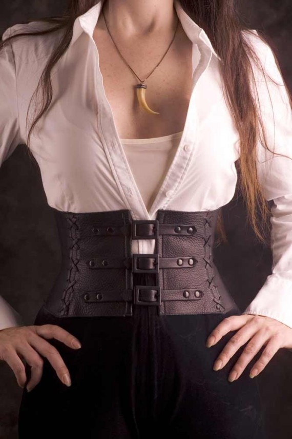 Exquisite Black Leather Steampunk / Pirate / Renn Faire Corset Belt / Waist Cincher -CUSTOM MADE to your size by kvodesign steampunk buy now online