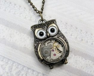 Brass Owl Necklace - The ORIGINAL STEAMPUNK OWL Necklace - Owl Jewelry by BirdzNbeez - Valentine's Day Wedding Birthday Bridesmaids Gift by birdzNbeez steampunk buy now online