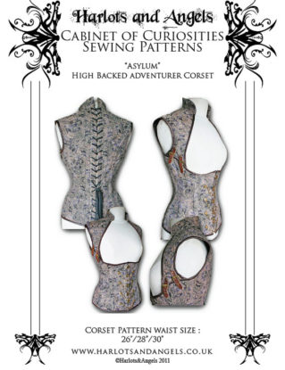 Steampunk "Asylum" Corset Sewing Pattern High Back Medium (HBCM) by Harlotsandangels steampunk buy now online