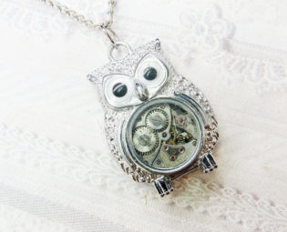 The ORIGINAL Silver Owl Necklace - STEAMPUNK OWL - Jewelry by BirdzNbeez - Wedding Birthday Bridesmaids Gift by birdzNbeez steampunk buy now online