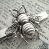 Men's Tie Clip Silver Bee Tie Clip Steampunk Tie Clip Gothic Victorian Steampunk Style Men's Gifts Bug Tie Bar by CosmicFirefly steampunk buy now online