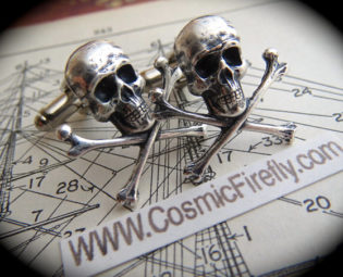 Silver Skull Cufflinks Men's Cufflinks Gothic Victorian Steampunk Cufflinks Pirate Cufflinks Small Size by CosmicFirefly steampunk buy now online