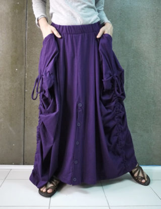 Women Skirt/Pants - Boho Funky Hippie Stylish Steampunk Convertible Skirt/Pants In Dark Purple Jersey Cotton - SKP001 by BeyondCloset steampunk buy now online