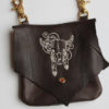 Leather Hip Bag with Machine Embroidered Steerhead by bagandbaby steampunk buy now online