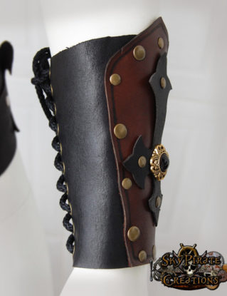 Steampunk Medieval Sally Leather Bracer by SkyPirateCreations steampunk buy now online