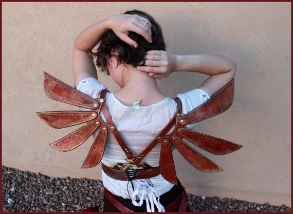 Steampunk Leather Costume Fairy Wings by JAFantasyArt steampunk buy now online