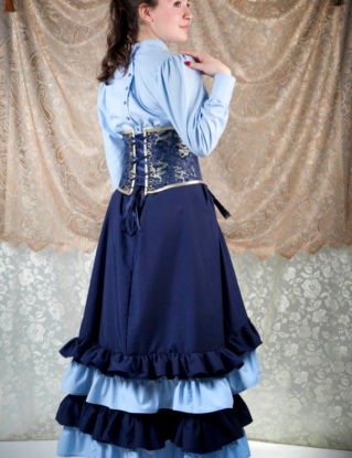 Lady Blue Steampunk Skirt, Long Victorian Skirt, Blue Skirt, Skirt with Ruffles, Steampunk Dress, Steampunk Costume, Steampunk the Rainbow by GearPunkD steampunk buy now online