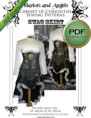 Steampunk Hitched Skirt. PDF Sewing Patetrn. Prints on USA Letter /A4 Instantly. by Harlotsandangels steampunk buy now online