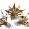 Castilian Sunburst Hair Comb Set Steampunk Accessory-Choose: Black, Gold, Mixed Colors by Antickquities steampunk buy now online