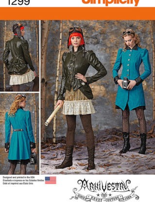 Misses' Costumes Include Coat, Jacket, Bustle and Ruffled Skirt in Two Lengths Simplicity Pattern 1299 by KlinesCorner steampunk buy now online