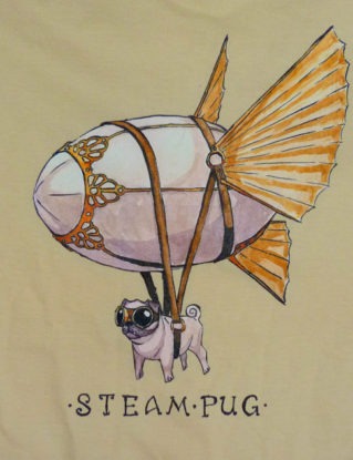 Steampug Tee by Doggleheim steampunk buy now online