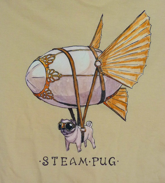 Steampug Tee by Doggleheim steampunk buy now online