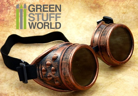 SteamPunk GOGGLES in COOPER color - with adaptable elastic bands by GreenStuffWorld steampunk buy now online