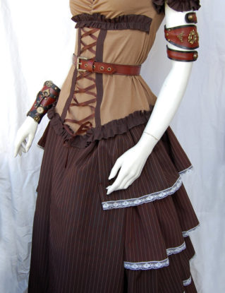 Steampunk Victorian Lady Gwladys Long Bustle Skirt by SkyPirateCreations steampunk buy now online