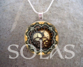 Steampunk Clock Jewelry - Steampunk Pendant - Clock - Steampunk 1-15 by SolasJewelry steampunk buy now online