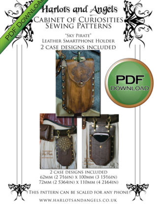 Pdf Leather Smart Phone Holder PATTERN. DGITAL DOWNLOAD soft leather/ fabric or veg tan Leather by Harlotsandangels steampunk buy now online
