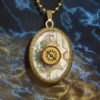 Steampunk Compass World Map. Extra Large bronze pendant with bronze ball chain Necklace by WildBuzzJewellery steampunk buy now online