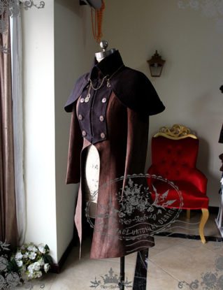 Beyond the End of Time, Steampunk Dandy Double-Breasted Suedette Jacket & Detachable Cape*FREE EXPRESS SHIPPING by Fanplusfriend steampunk buy now online