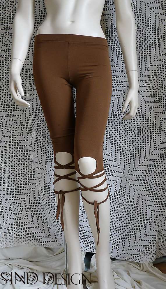 YOGA LEGGINGS TIGHTS pixie gypsy steampunk boho knee pants by SINDdesign steampunk buy now online