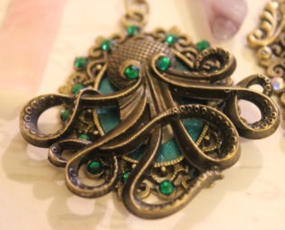 Octopus Steampunk Gothic Cephalopod Necklace by LunaMarines steampunk buy now online
