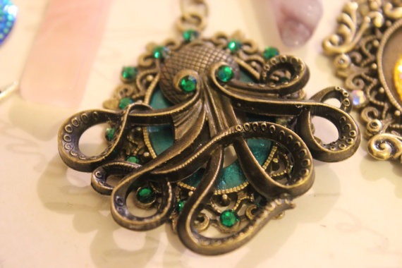 Octopus Steampunk Gothic Cephalopod Necklace by LunaMarines steampunk buy now online