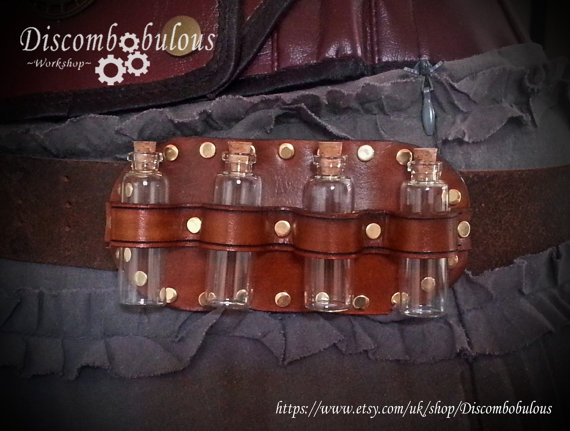 Steampunk Apothecary Belt Slider by Discombobulous steampunk buy now online