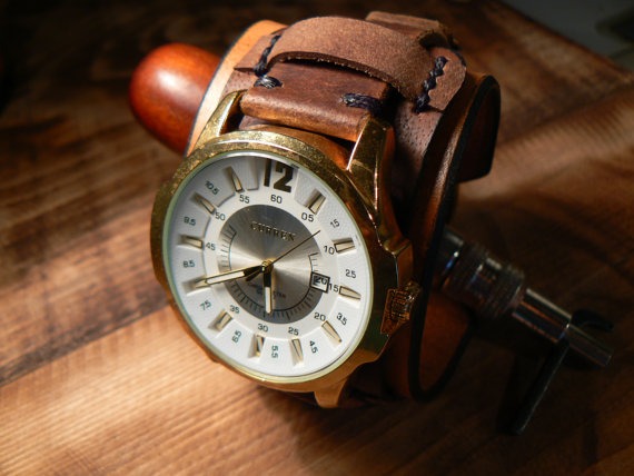 Steampunk watch, Bronze watch, handmade strap, women watch, girls watch, retro watch, tooled strap by GORIANI steampunk buy now online