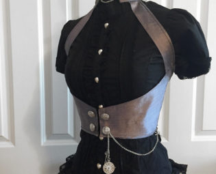 Steampunk Corset Halter- silk underbust corset steel boned, custom made by corsetwonderland steampunk buy now online
