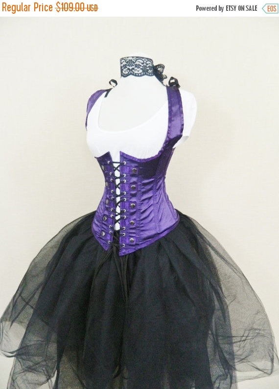 POST-HALLOWEEN TREAT Military Steampunk Royal Purple Corset-to fit 27-29" natural waist by AliceAndWillow steampunk buy now online