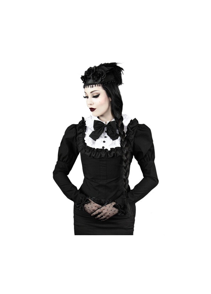 Lottie Black & White Shirt - Size: S steampunk buy now online