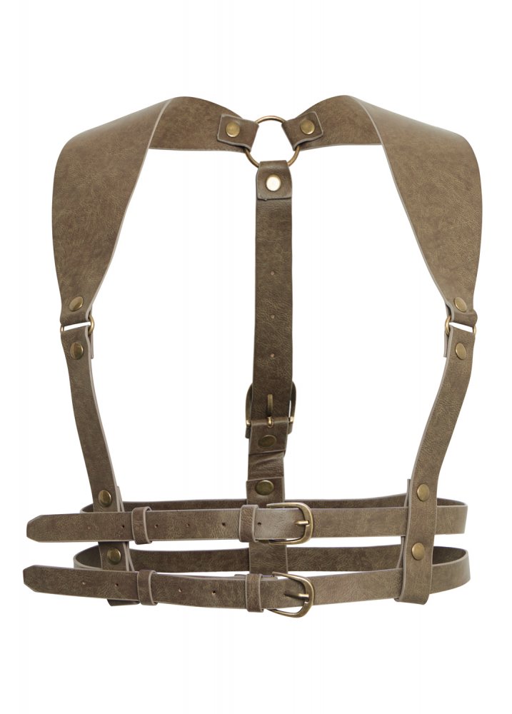 Steampunk Underbust Harness Brown - Colour: Brown steampunk buy now online