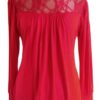 Size 22/24 Red Lace Gothic Victorian Lace Roll Polo High Neck Top Blouse steampunk buy now online