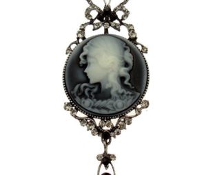 Acosta - Large Shadow Crystal - Victorian Style Cameo Necklace - Costume Jewellery - Gift Boxed steampunk buy now online