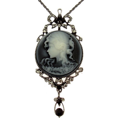 Acosta - Large Shadow Crystal - Victorian Style Cameo Necklace - Costume Jewellery - Gift Boxed steampunk buy now online