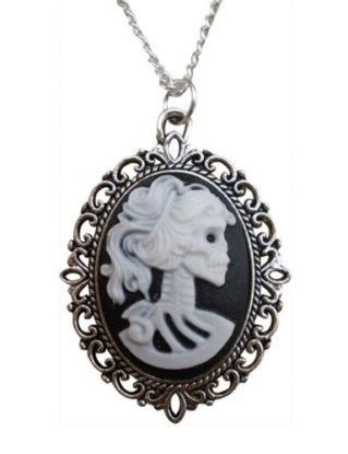 Jewellery Chic Boutique Vintage Antique Silver Gothic Goth Steampunk Cameo Victorian Skull Lady Jewellery + Gift Bag steampunk buy now online