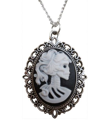 Jewellery Chic Boutique Vintage Antique Silver Gothic Goth Steampunk Cameo Victorian Skull Lady Jewellery + Gift Bag steampunk buy now online
