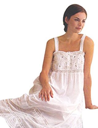 Cotton Lane White Cotton Victorian Edwardian Vintage Reproduction Large/Plus Size Nightdress. steampunk buy now online