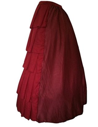 Red Victorian Gothic Long Ball Gown Edwardian Medieval Civil War Vampire Burgundy Gypsy Layer Skirt (14 Large) steampunk buy now online