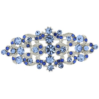 Brooches Store Light Sapphire Blue Swarovski Crystal & Antique Silver Victorian steampunk buy now online