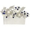 Ever Faith Crystal Gatsby Inspired Ivory Color Simulated Pearl Hair Comb - Blue-20-Teeth-Silver-Tone steampunk buy now online