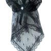 Short Black Lace Diamante Fingerless Lolita Steam Punk Gothic Victorian Flower Gloves steampunk buy now online