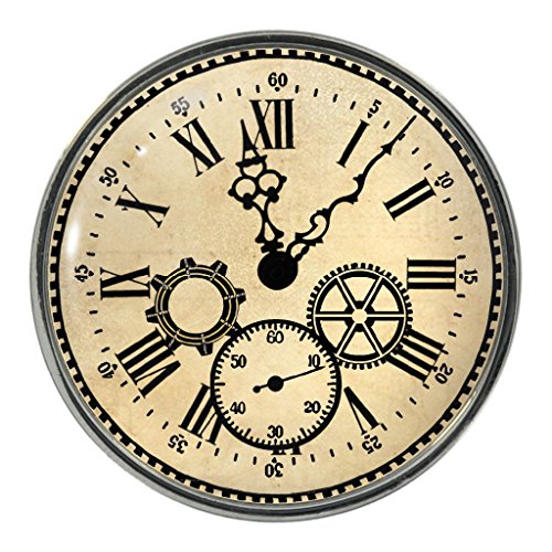 Vintage Clock Design Metal Pin Badge steampunk buy now online