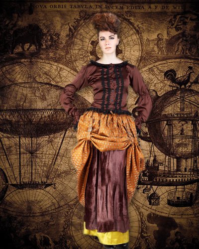 Renaissance Medieval Pirate Desdemona Dual Skirt steampunk buy now online