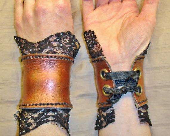 Steampunk Leather Wrist Cuffs by Nonconformity steampunk buy now online