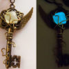 Electric Spark - Glow in the Dark Steampunk Key Necklace by esanany steampunk buy now online