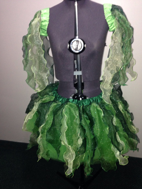 The "poison ivy" attached bustle tutu//kelly green//lime//hunter//included armbands by NicolesCustomCostume steampunk buy now online