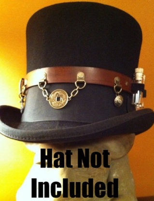 Leather Steampunk Top Hat Utility / Accessory Belt by FiendishWear steampunk buy now online