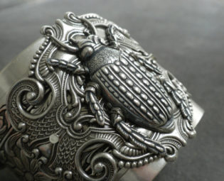 Insect Jewelry Beetle Silver Statement Cuff Bracelet by Serrelynda steampunk buy now online