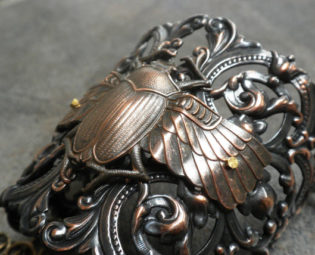 Steampunk Jewelry Statement Cuff Bracelet Scarab Beetle by Serrelynda steampunk buy now online