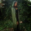 Glitter green cape, velvet cape cloak medieval long hooded fantasy elven cape fantasy costume festival halloween dark green cloak by Youshky steampunk buy now online